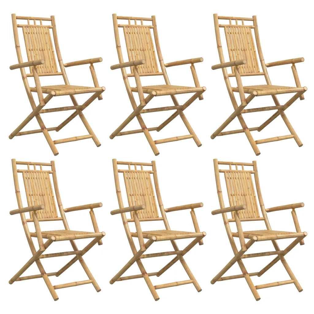 Sedie da Giardino Pieghevoli 6 pz 53x66x99 cm in BambÃ¹