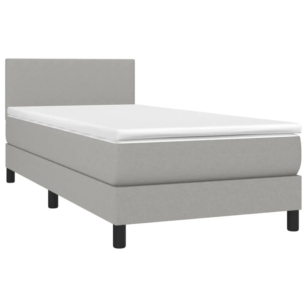 Giroletto a Molle con Materasso Grigio Chiaro 80x200 cm Tessuto 3139849