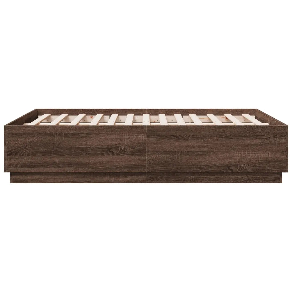 Giroletto Luci LED Rovere Marrone 135x190 cm Legno Multistrato