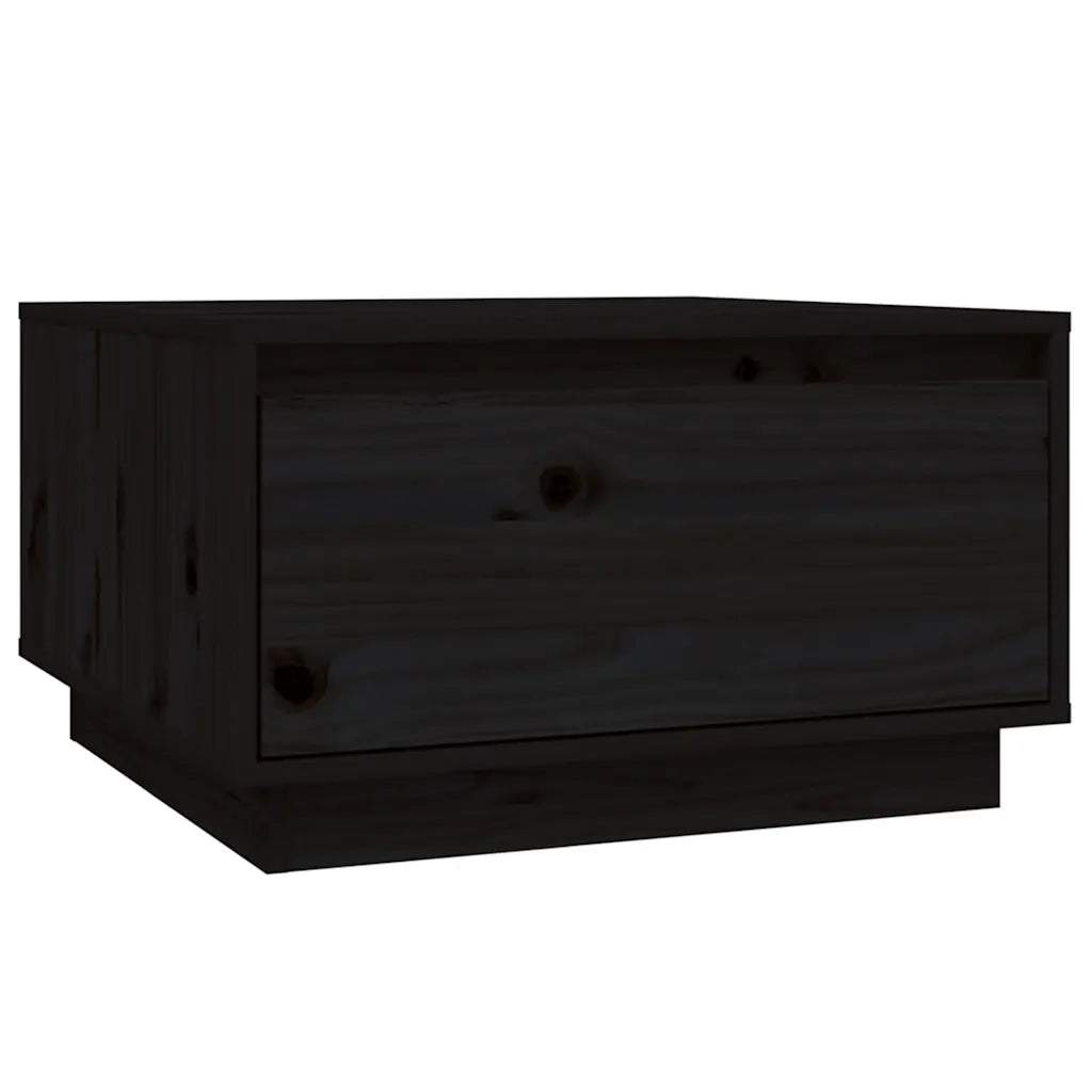 Tavolino da salotto | Tavolino da caff¨¨ | Tavolino da Soggiorno Nero 55x56x32 cm in Legno Massello di Pino