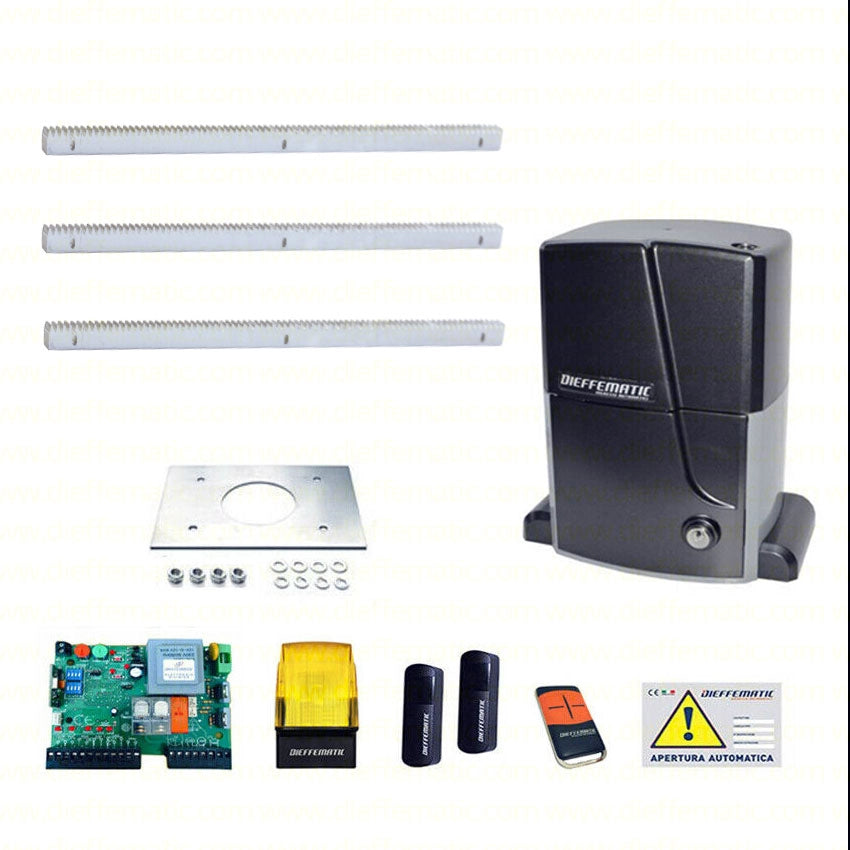 KIT MOTORE 2000KG SCORREVOLE AUTOMATICO CON 3 MT CREMAGLIERA FERRO 230V K20