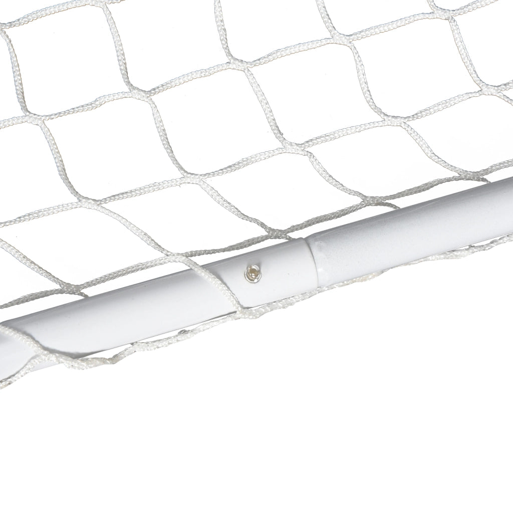 Set 2 Porte Calcio con Rete e Pallone ¨C zephmum ¨C Bianco, Acciaio e Poliestere, 78x46x56 cm