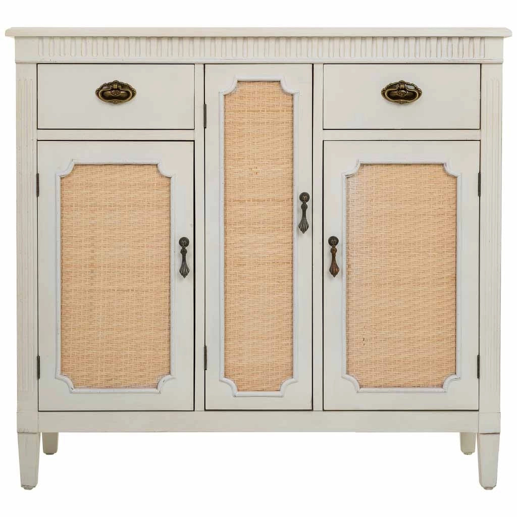 Credenza in legno bianco 95x36x88h