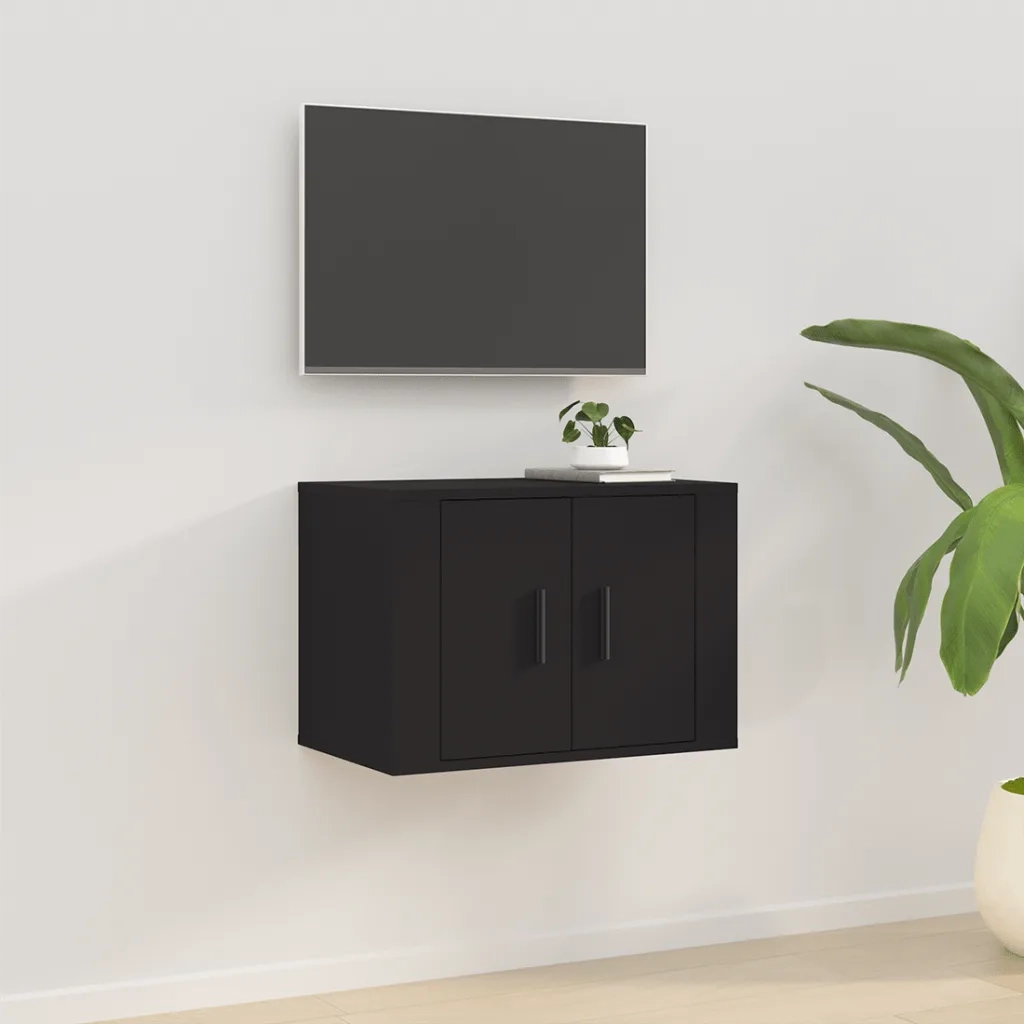 Mobile Porta TV a Parete Nero 57x34,5x40 cm 816617