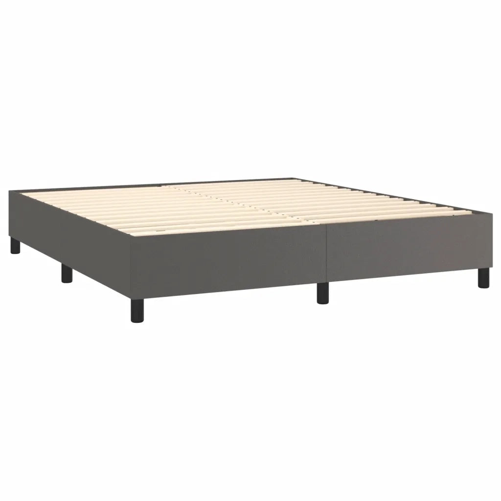 Giroletto a Molle con Materasso Grgio 180x200 cm in Similpelle 3132397