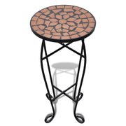 Tavolino | Tavolo laterale per Piante con Mosaico Terracotta