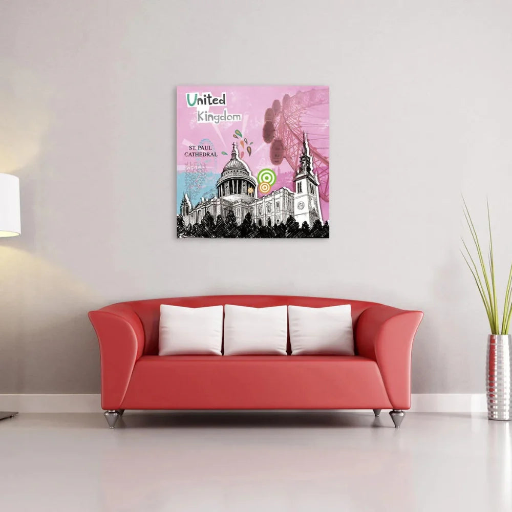 Stampa su vetro da parete cathedral 70x70 cm design moderno | Duzzle