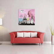 Stampa su vetro da parete cathedral 70x70 cm design moderno | Duzzle