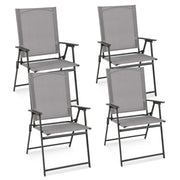 Set di 4 sedie da giardino pieghevoli 62 x 58 x 96 cm comfort ergonomico design moderno metallo grigio 20_0012584