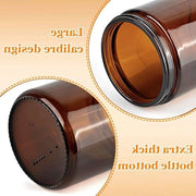Set di 4 contenitori in crema per il riempimento di 450 ml vetro marrone con coperchio metallico - Grande contenitore per crema per DIY cosmetica - Boccette per lozioni, oli essenziali, erbe e balsami (9 x 10 cm)