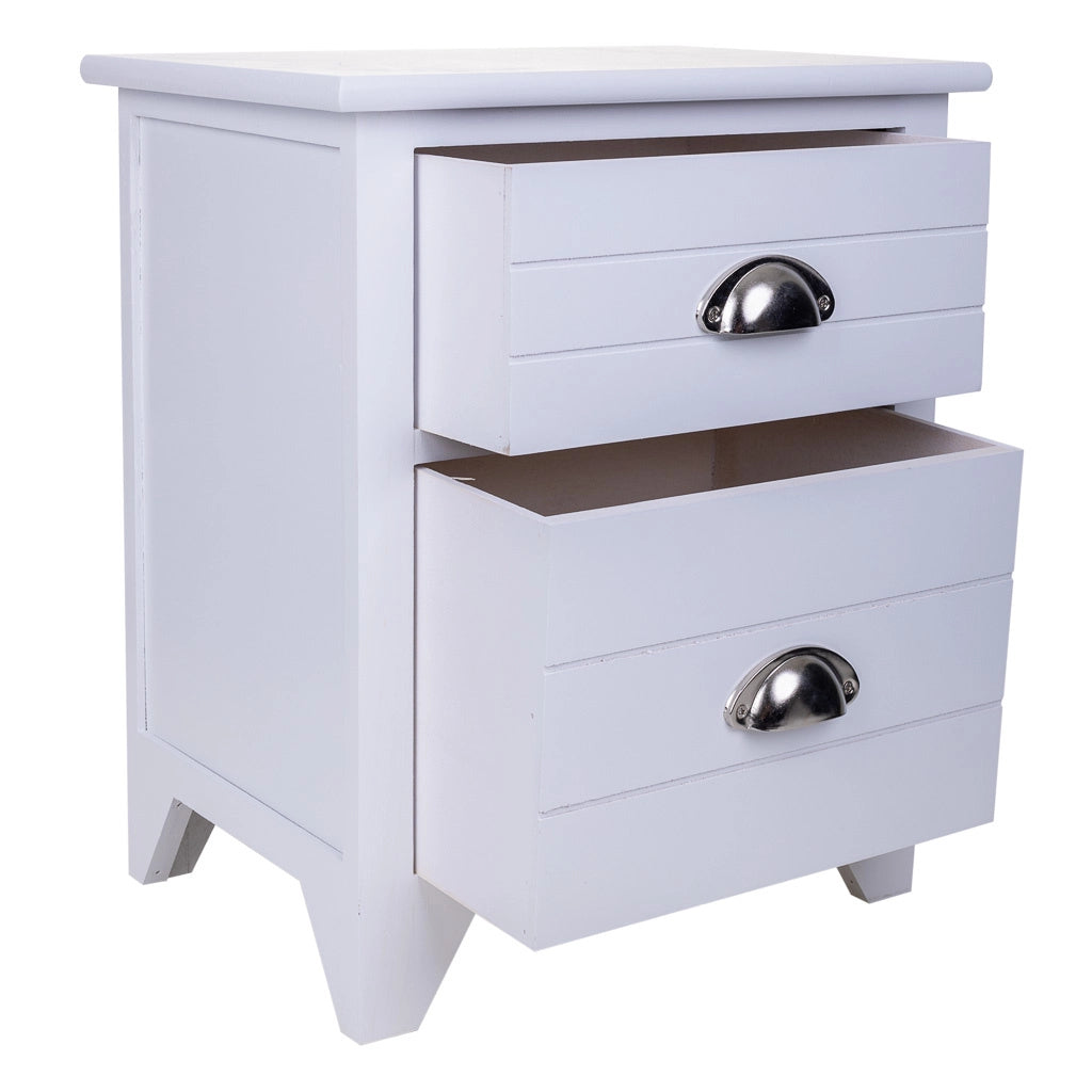 Comodino in legno bianco 38x28x45h