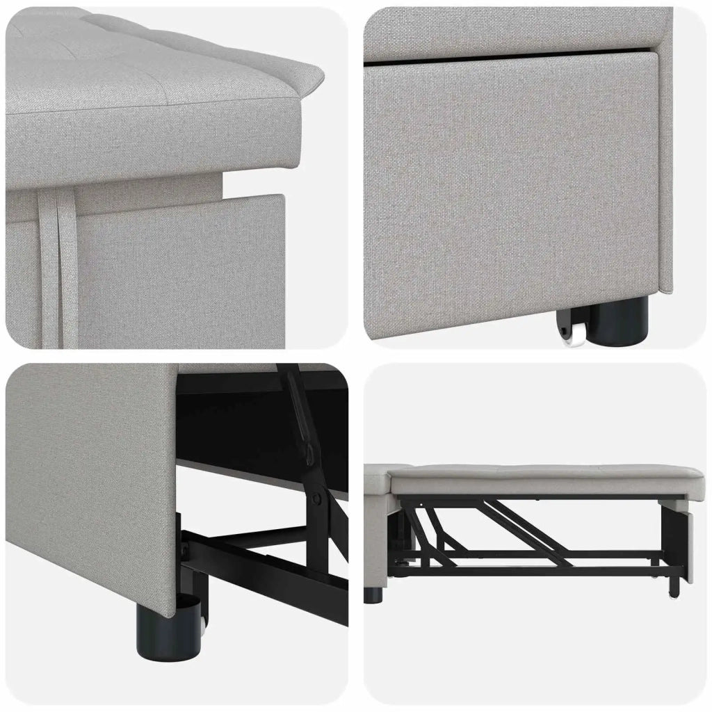 Divano Letto Estraibile Grigio 194 x 50 x 82 cm Tessuto 42008591