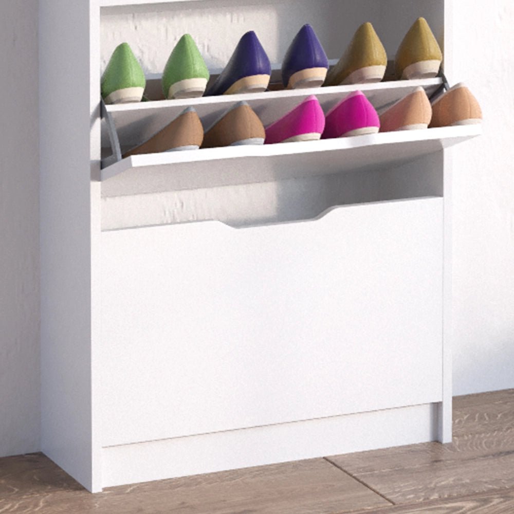 Vicco Scarpiera da ingresso Bianco 22 x 105 cm 3 scomparti