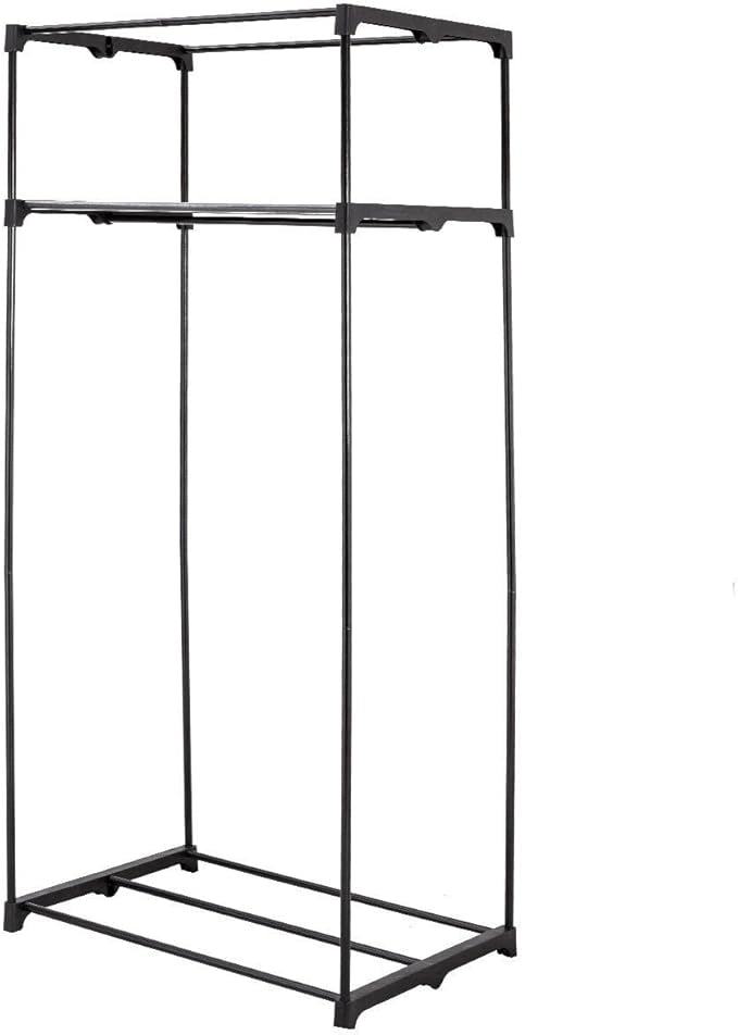 Armadio in Tessuto Armadio Cabina Pieghevole con Asta Appendiabiti, Vari Colori Disponibili, 75 x 50 x 170cm (Nero)