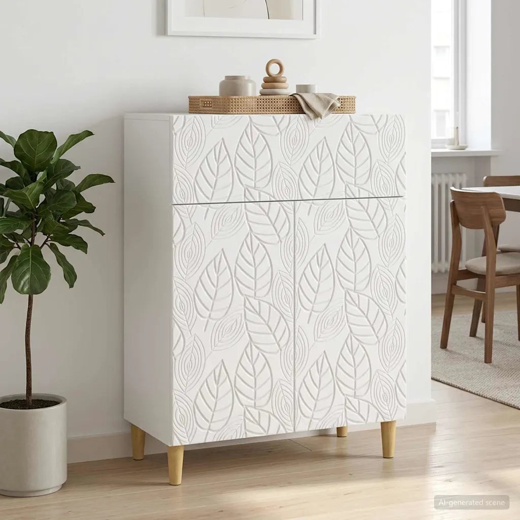 Credenza Bianco Lucido 66 x 34,5 x 90 cm Legno ingegnerizzato 895099