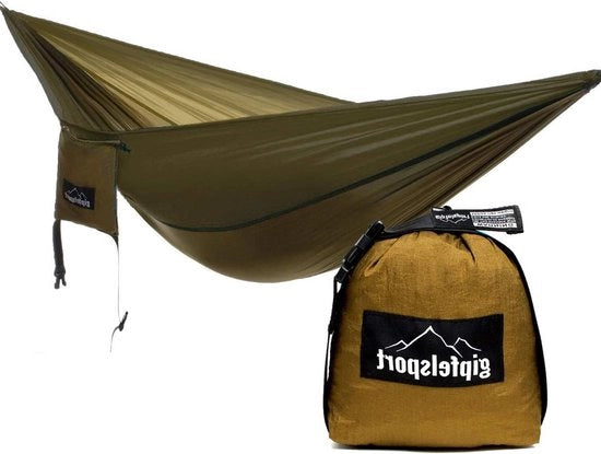 Hangmat ultraleggera con cinture di oliva - attrezzatura per campeggio all'aperto richiede una rete da tenda in HTML