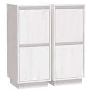 Buffet credenza cassettiera armadio mobile contenitore organizer per cucina soggiorno salotti set da 2 31,5 x 34 x 75 cm legno massello di pino bianco 02_0036654