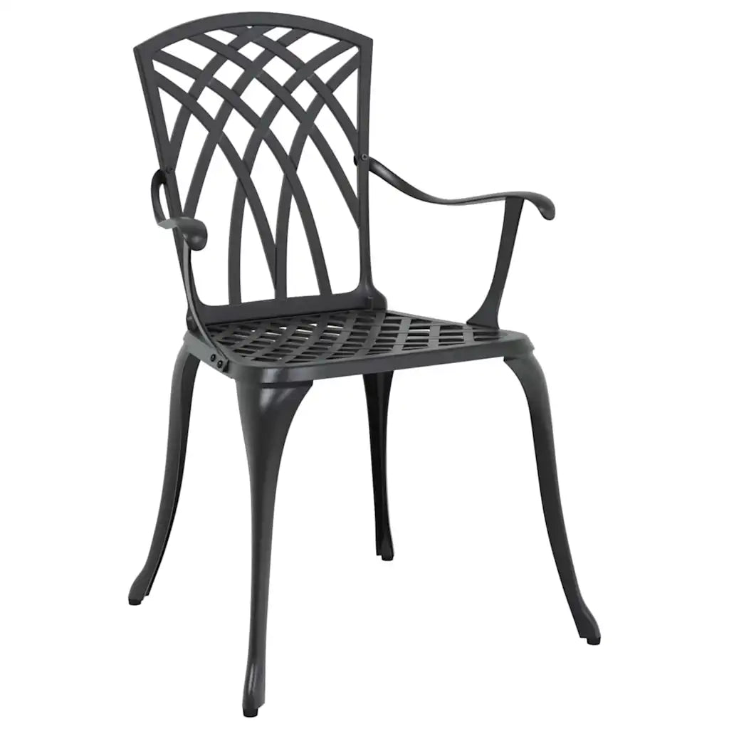 Set da Pranzo per Giardino 5 pcs Nero Alluminio 3334677
