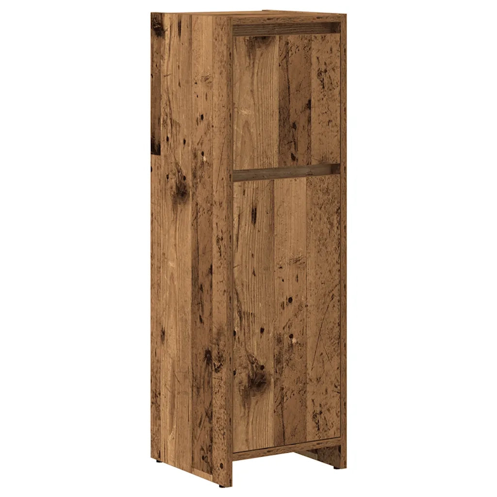 Set Mobili da Bagno 4 pz Legno Antico in Legno Multistrato