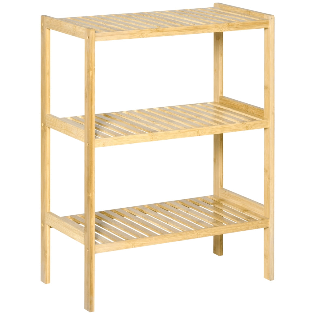 Scaffale in bambù 62x33x80 cm a 3 ripiani; multiuso; legno naturale