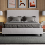 Letto matrimoniale francese senza rete imbottito 140x190 similpelle bianco Sunny