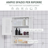 Mobiletto da Bagno a Muro 60x20x70 cm 2 Ante 1 Ripiano Bianco