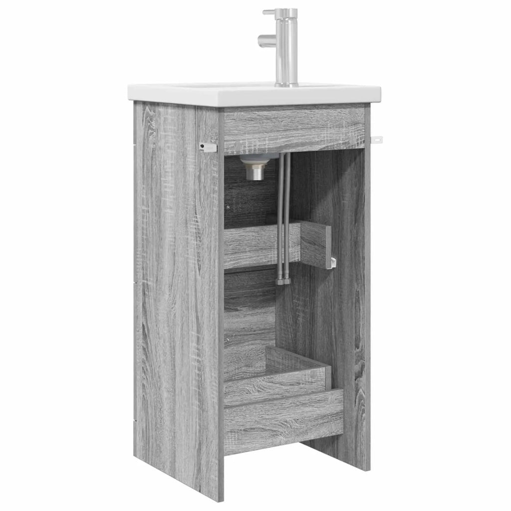 Mobile da bagno con lavabo Sonoma grigio 42 x 40 x 84,5 cm 890701