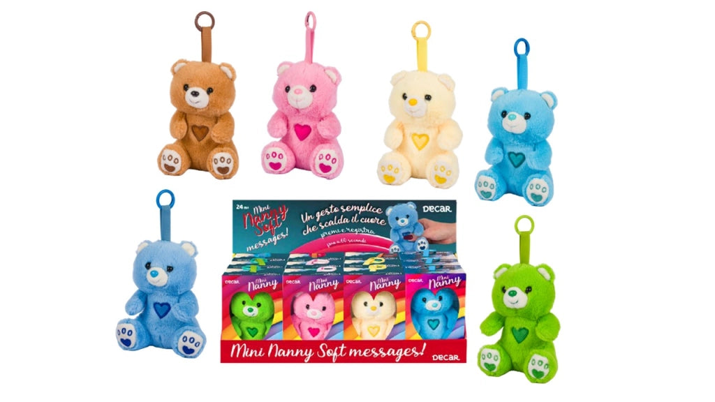 Orsetto Peluche con Registrazione Vocale, 12 cm, Portachiavi, 6 Colori, Regalo per Bambini Orsetto Peluche con Registraz