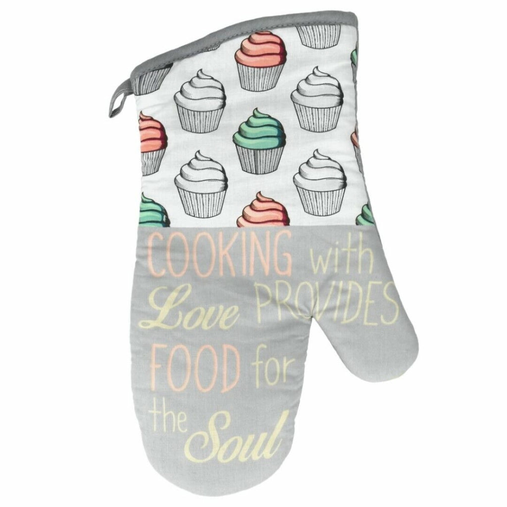 Guanto Da Forno 32Cm Decoro Fantasia Esterno Cotone - Metaltex