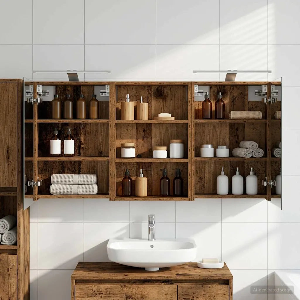 Set di Armadi da Bagno con porta 3 pcs 120 x 10,5 x 60,5 cm 3403742