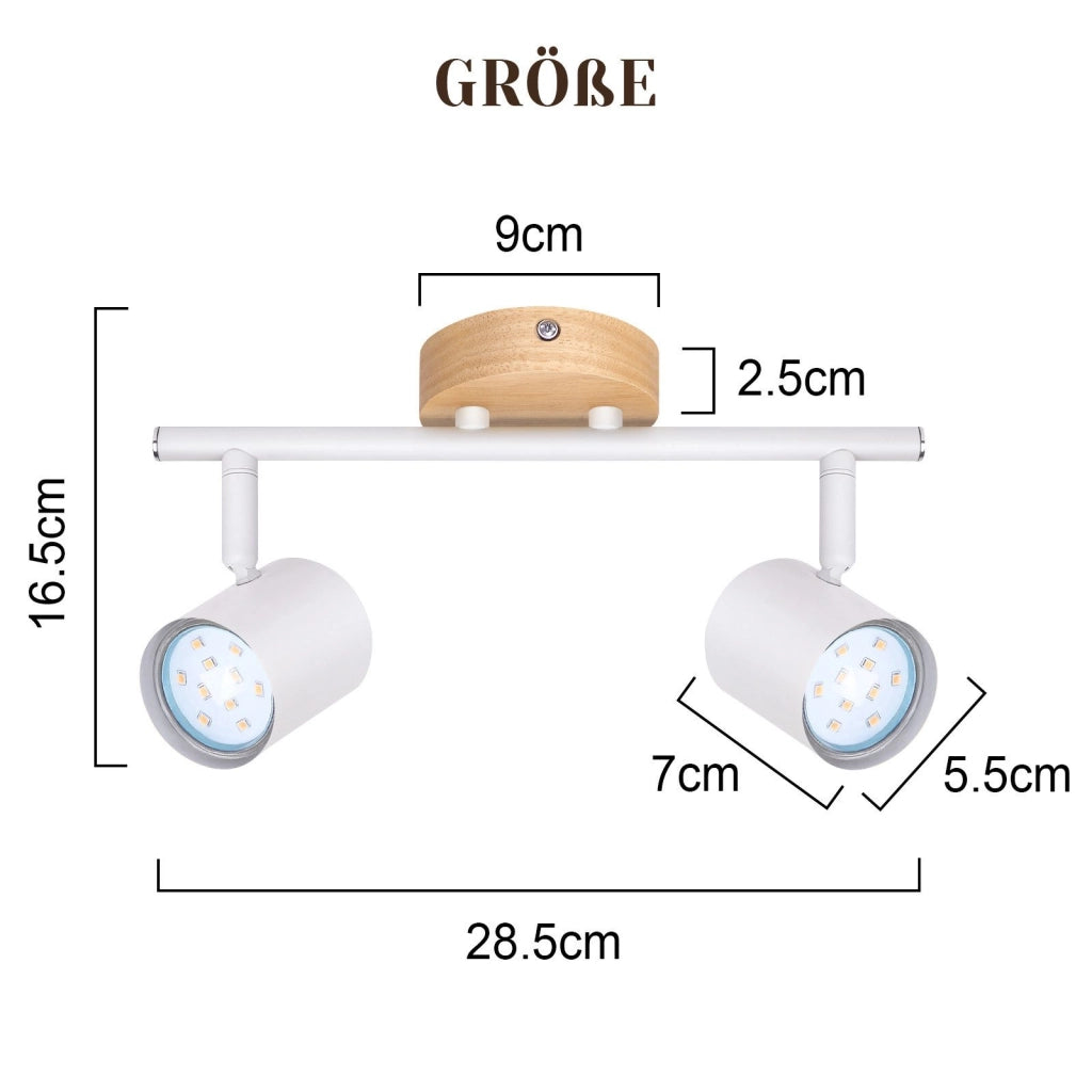 ZMH Faretto da soffitto neri moderni 2 fiamme GU10 per camera letto corridoio
