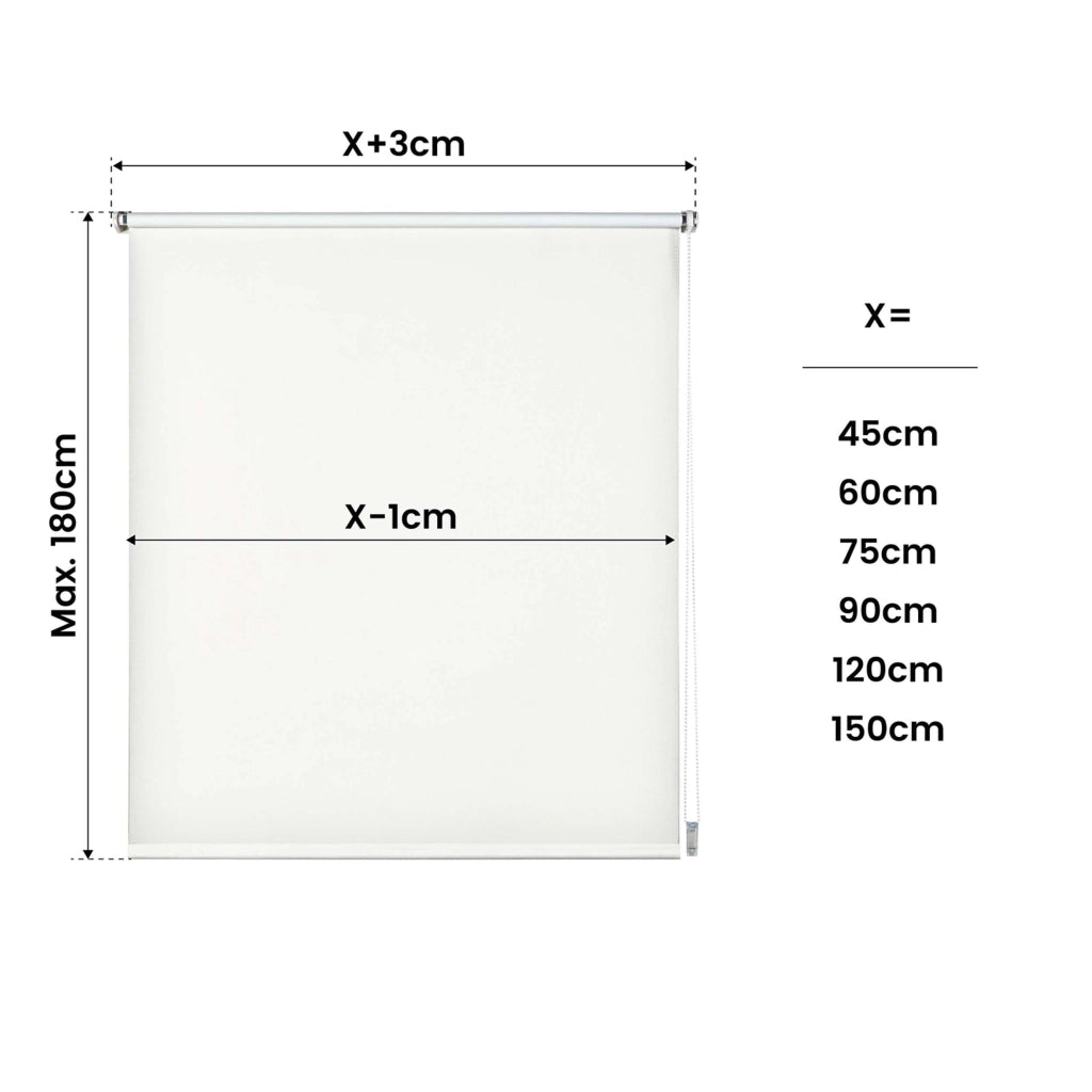 Tenda a Rullo Avvolgibile Oscurante EasyFix, Facile Da Installare, Fissaggio a Clip Senza Viti Bianco 45x180 cm