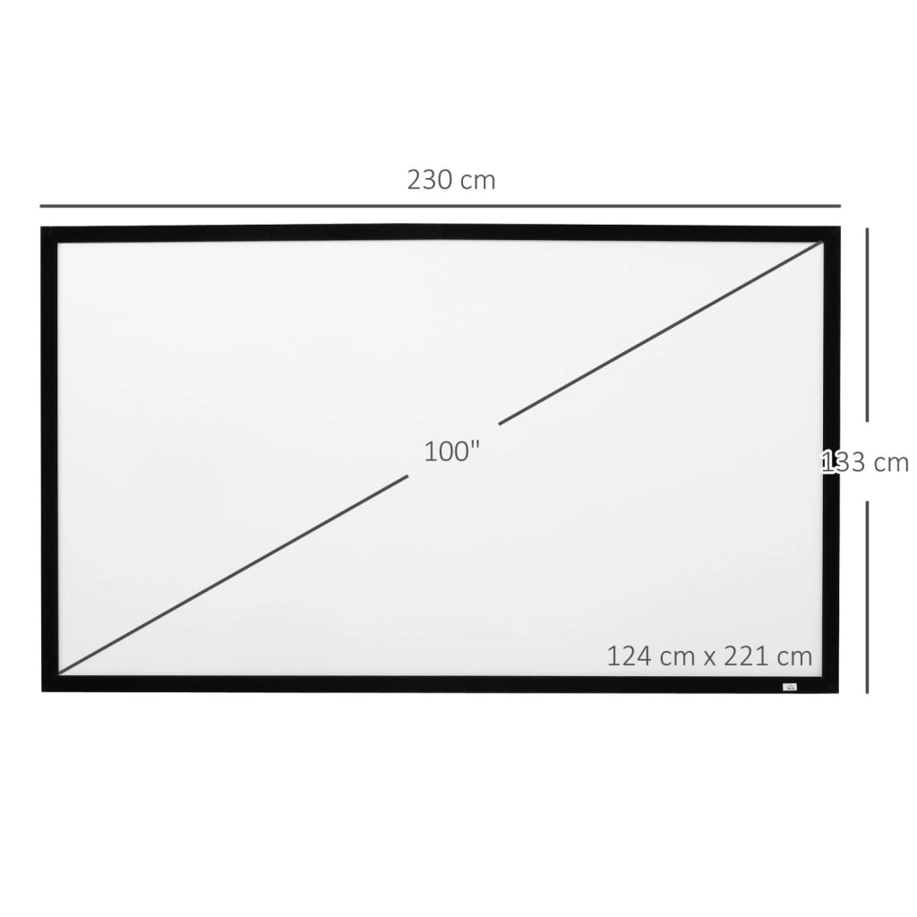 EasyComfort Telo Proiettore da 100 Pollici 16:9/4:3, Schermo Proiezione a Muro Compatibile con Proiettori LED e LCD per Casa o Ufficio