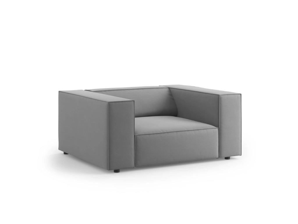 Cosmopolitan Design - Poltrona "Arendal" in velluto grigio chiaro 