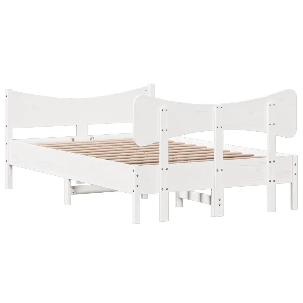 vidaXL Letto senza Materasso Bianco 120x190 cm Legno Massello di Pino