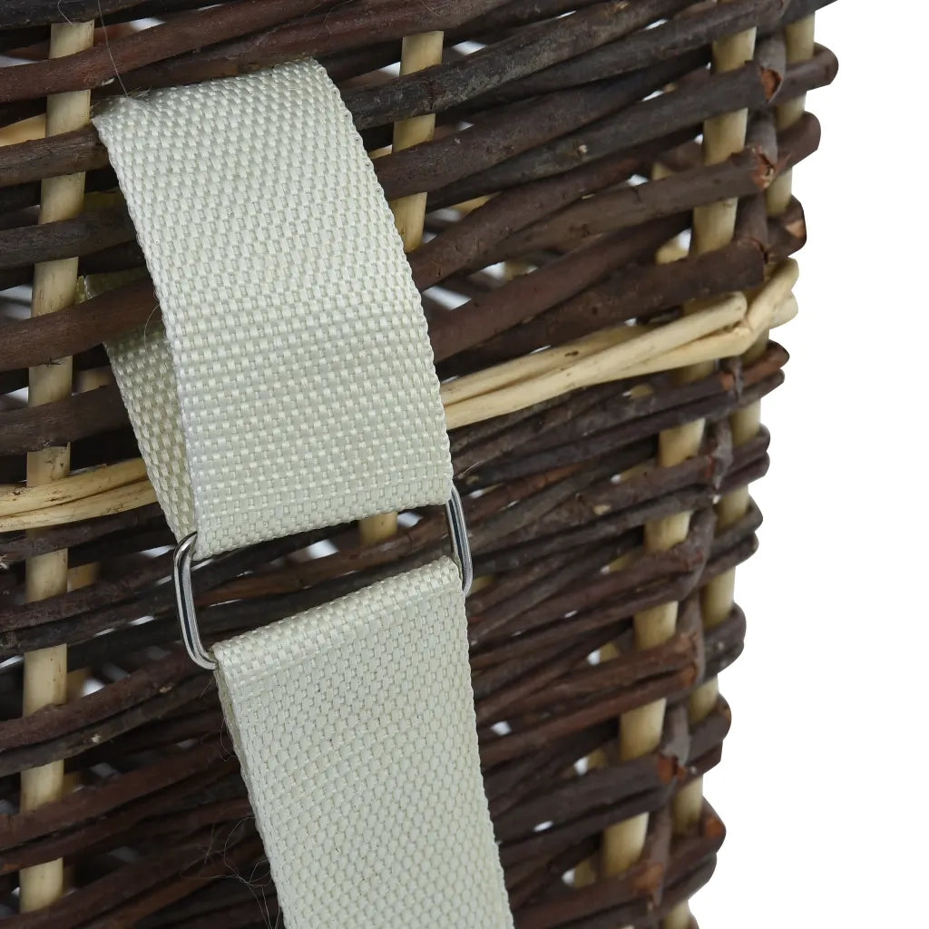 Cesta per Legna con Spallacci 44,5x37x50cm Salice Naturale CFW7650790