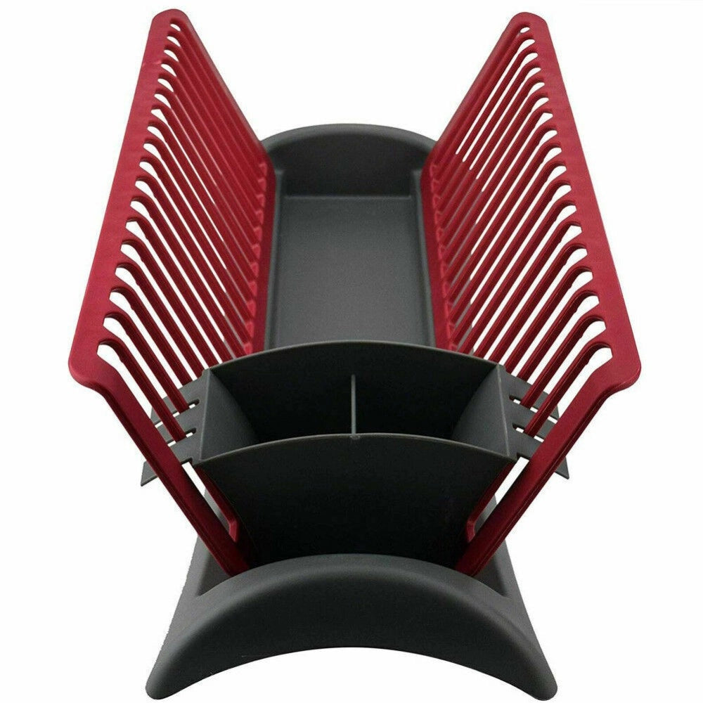 Trade Shop - Scolapiatti Cola Piatti In Plastica Con Scola Posate Cucina 46 X 26 X 14 Cm -