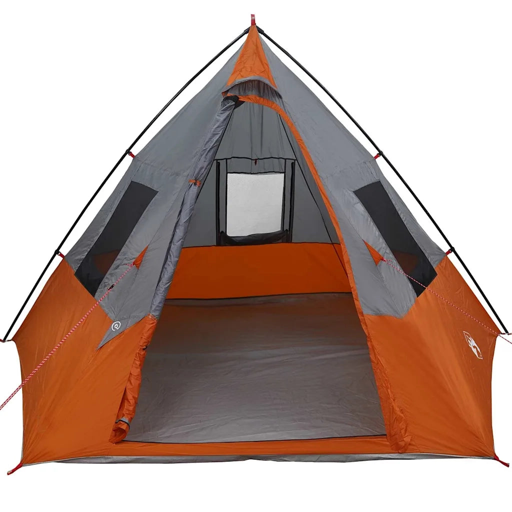 Tenda Tipi-Tenda da campeggio Grigio e arancione 383 x 338 x 217 cm taffet¨¤