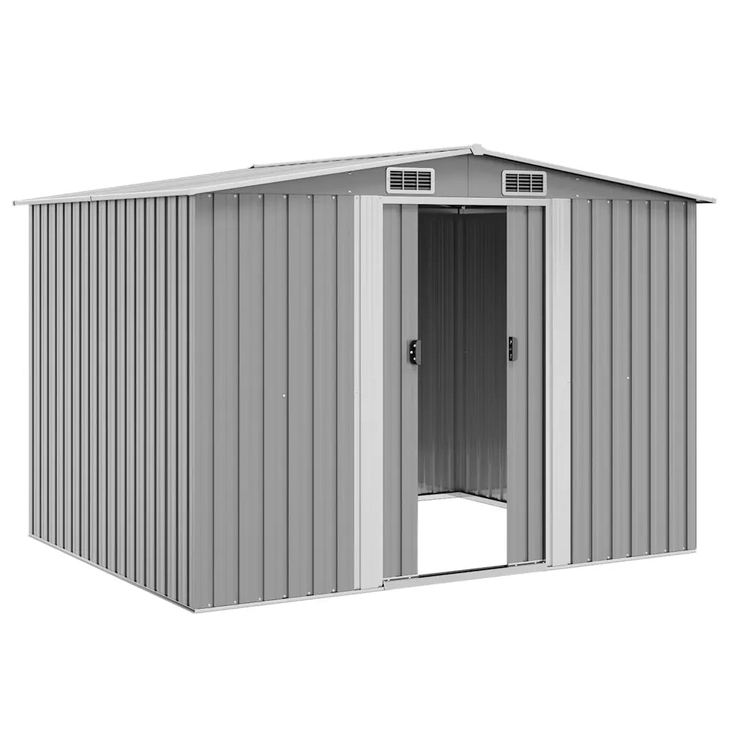 Capanno per Attrezzi in Metallo Grigio 257x205x178 cm 42907