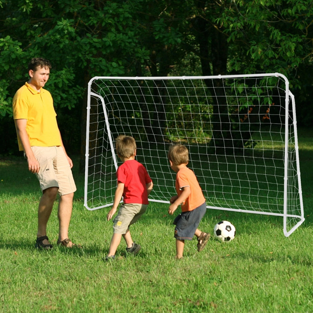Porta da calcio con telaio in metallo picchetti per il terreno, Rete da calcio resistente alle intemperie 215x152cm-Ricreazione outdoor