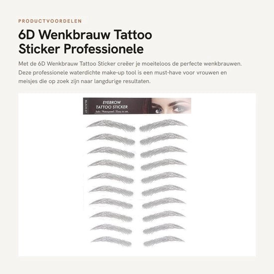 Sticker per sopracciglia acqua resistente - Professionale tatuaggio per sopracciglia - Strumento per trucco - Duraturo - Per donne - Adattamento rapido - Tatuaggio per sopracciglia 

Modello: 
Specifica tecnica: 
Codice prodotto:
