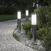 Lampioni a dissuasore con sensore e presa 3 pz 50 cm Acciaio Inox IP44 4006018