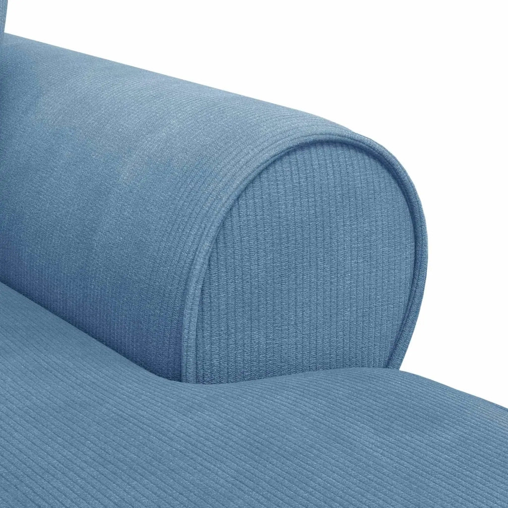 Chaise Longe con Gonna con cuscino 3 pz Blu Tessuto in Cords CFW6190751
