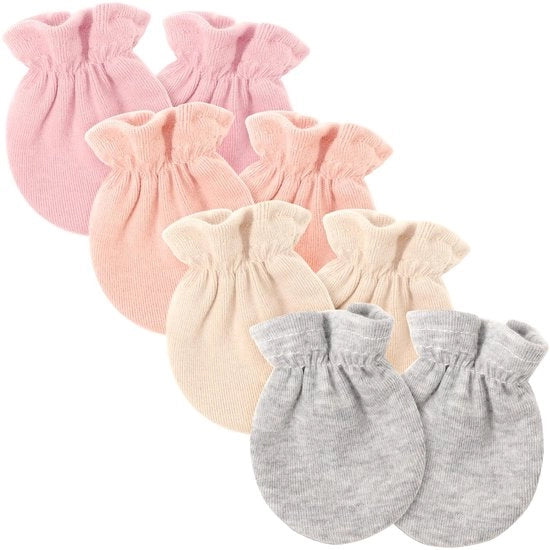 Set di guanti per bambini - 4 pezzi - cotone organico - morbidi e comodi - pols elastico - per 0-6 mesi - guanti per bambini