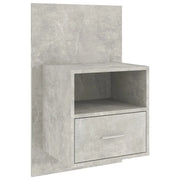 Comodino a Muro-Tavolino da notte Grigio Cemento