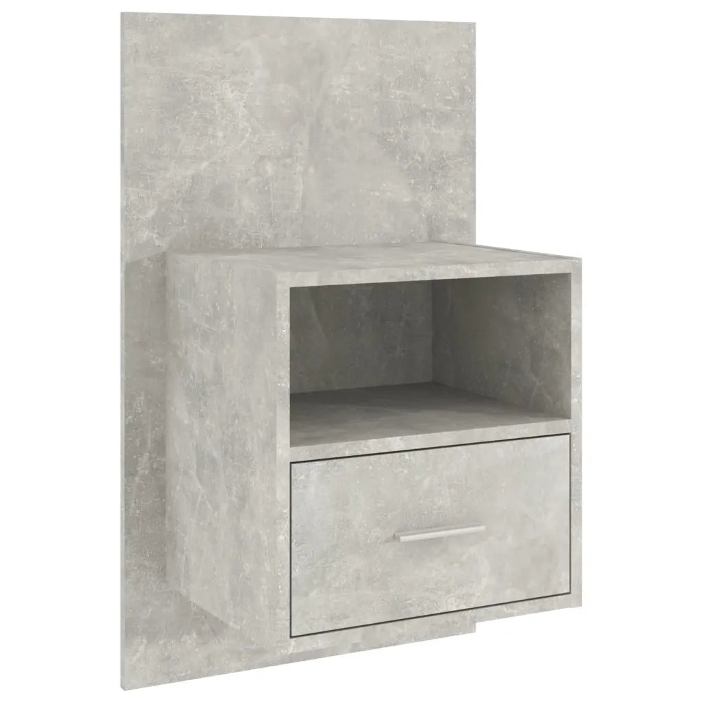 Comodino a Muro-Tavolino da notte Grigio Cemento