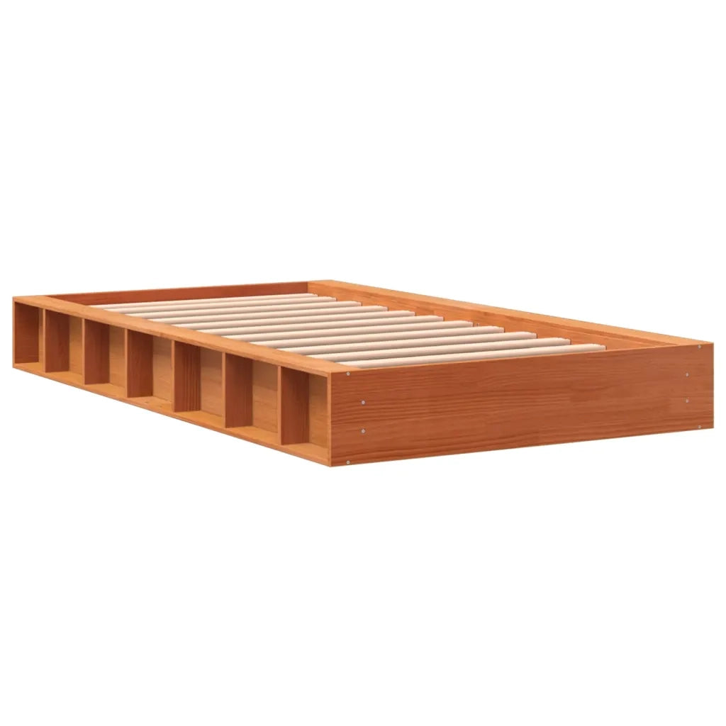 Letto senza Materasso Marrone Cera 90x200 cm Legno di Pino
