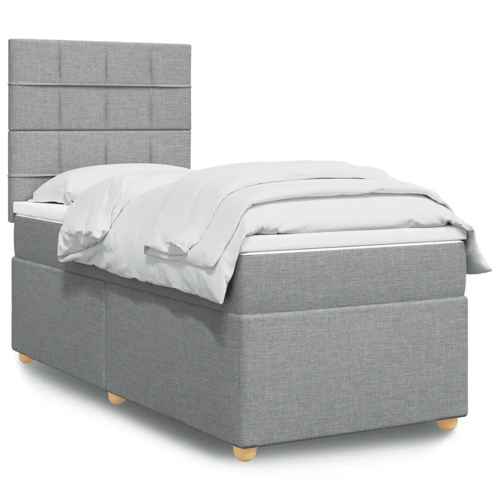 Giroletto a Molle con Materasso Grigio Chiaro 80x200 cm Tessuto 3293407
