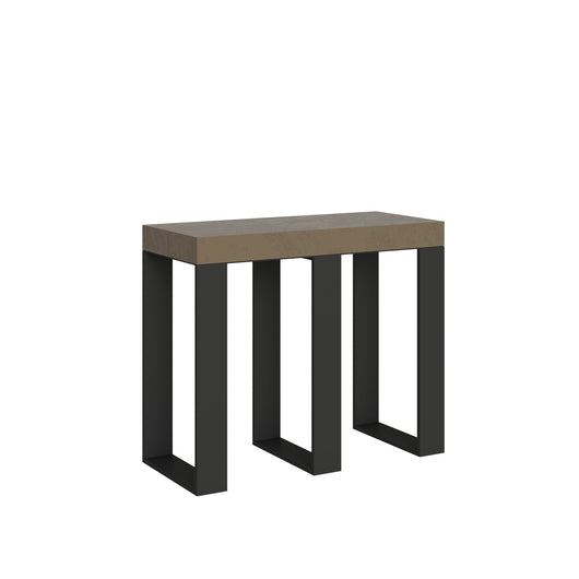 Consolle Allungabile 90-300x40x77 cm Sintesi Tortora Telaio Antracite