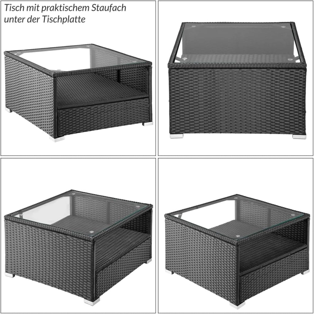 ® Lounge Tavolo da Giardino Set Polyrattan Mobili da Esterno Inclusi Cuscini 318L Gruppo di Seduta Terrazza Balcone Salottino Outdoor